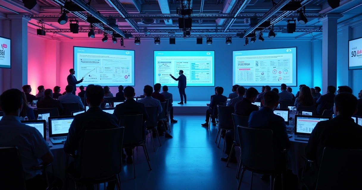 Treinamento prático de IA em evento de marketing digital 