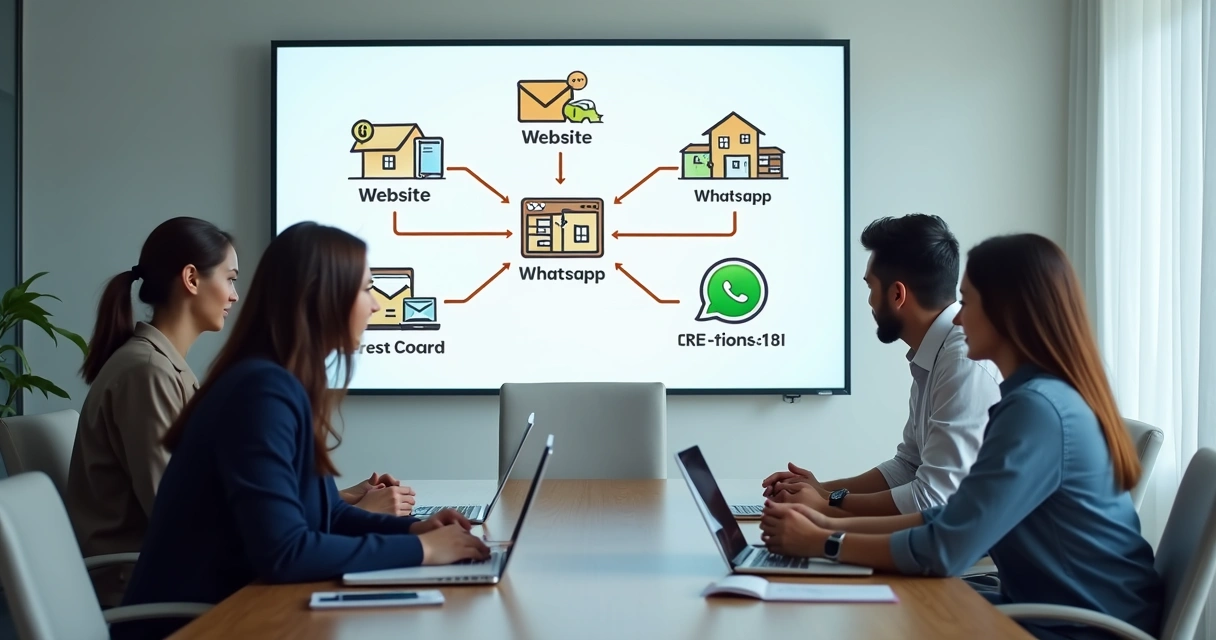 Equipe de imobiliária aprendendo sobre integração de sistemas 