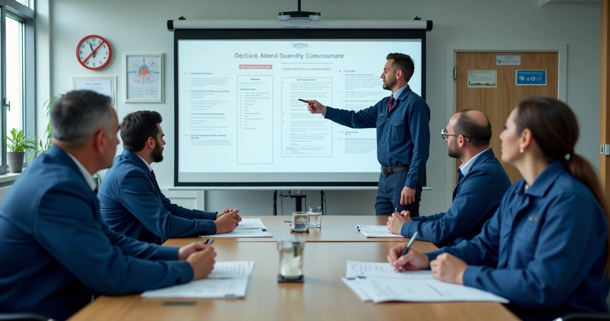 Treinamento coletivo sobre normas de segurança no trabalho
