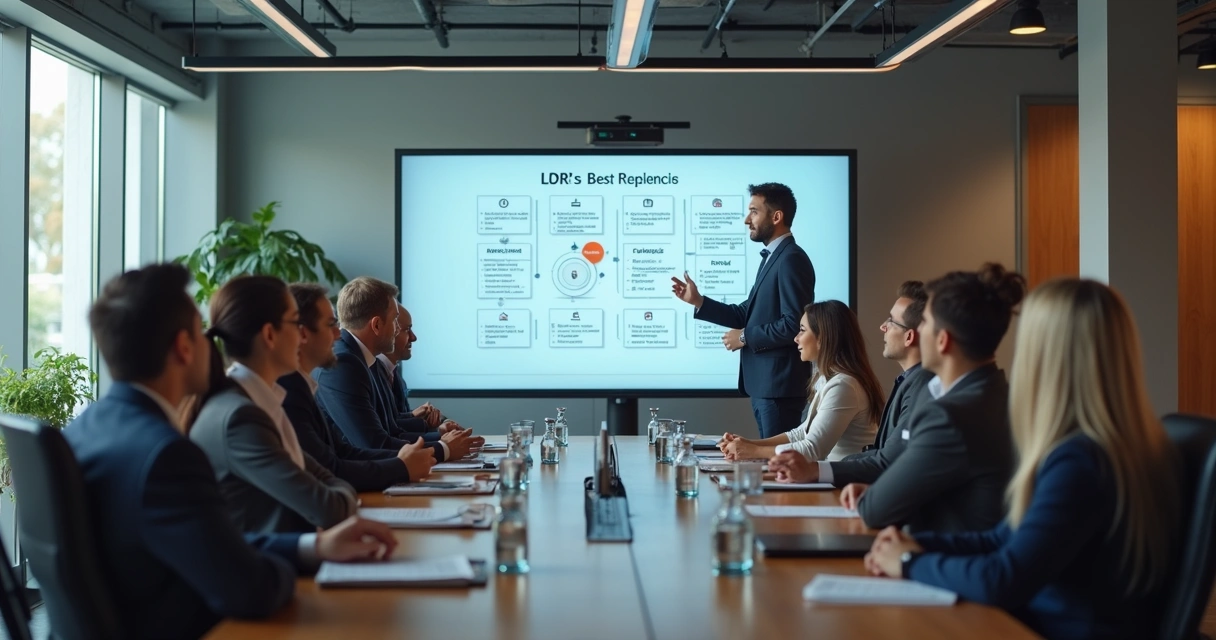 Equipe em treinamento de vendas com tecnologia digital 