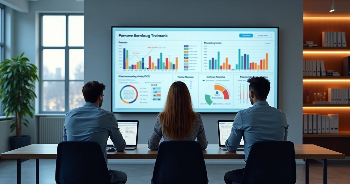 Profissionais em treinamento LMS com recursos de inteligência artificial 