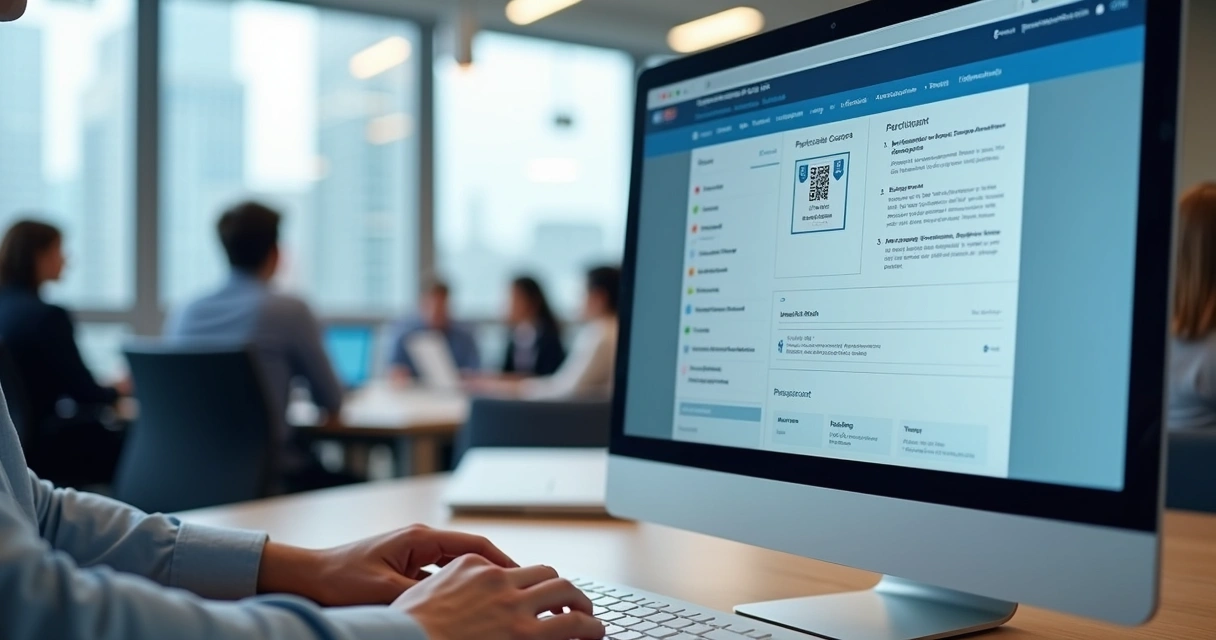 Tela de curso online de NR com checklist e certificado digital