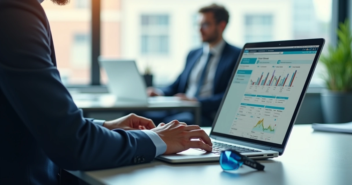 Profissional realiza curso NR10 em notebook 