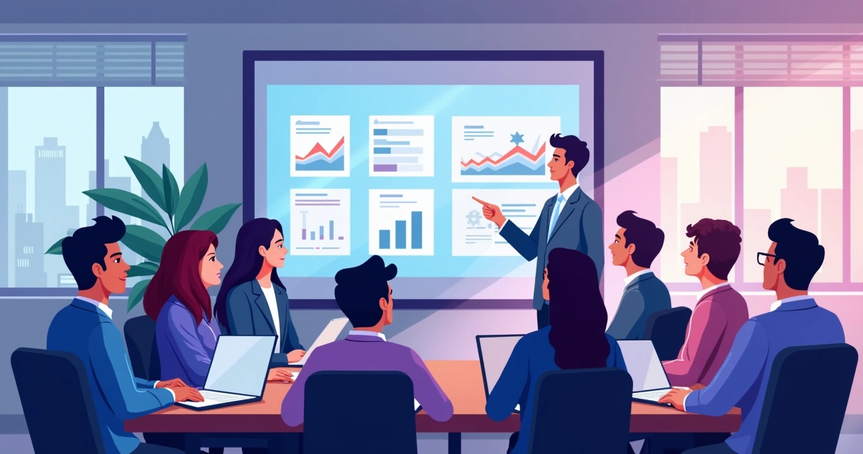 Treinamento de parceiros SaaS em sala moderna 
