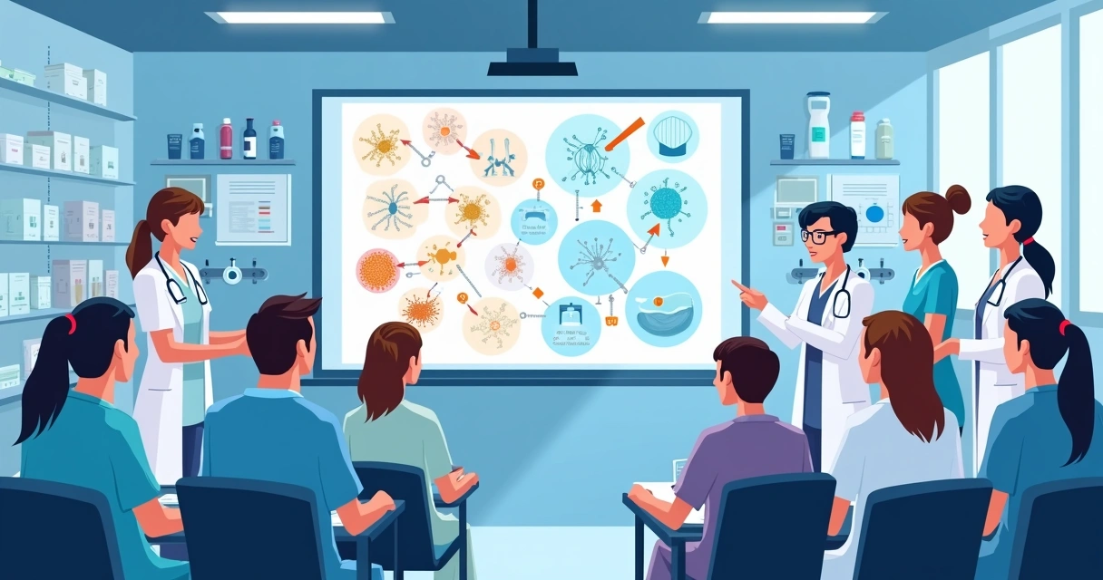 Importância da educação e do treinamento na prevenção de infecções 2026 1 Profissionais da saúde reunidos em sala aprendendo técnicas de controle de infecções