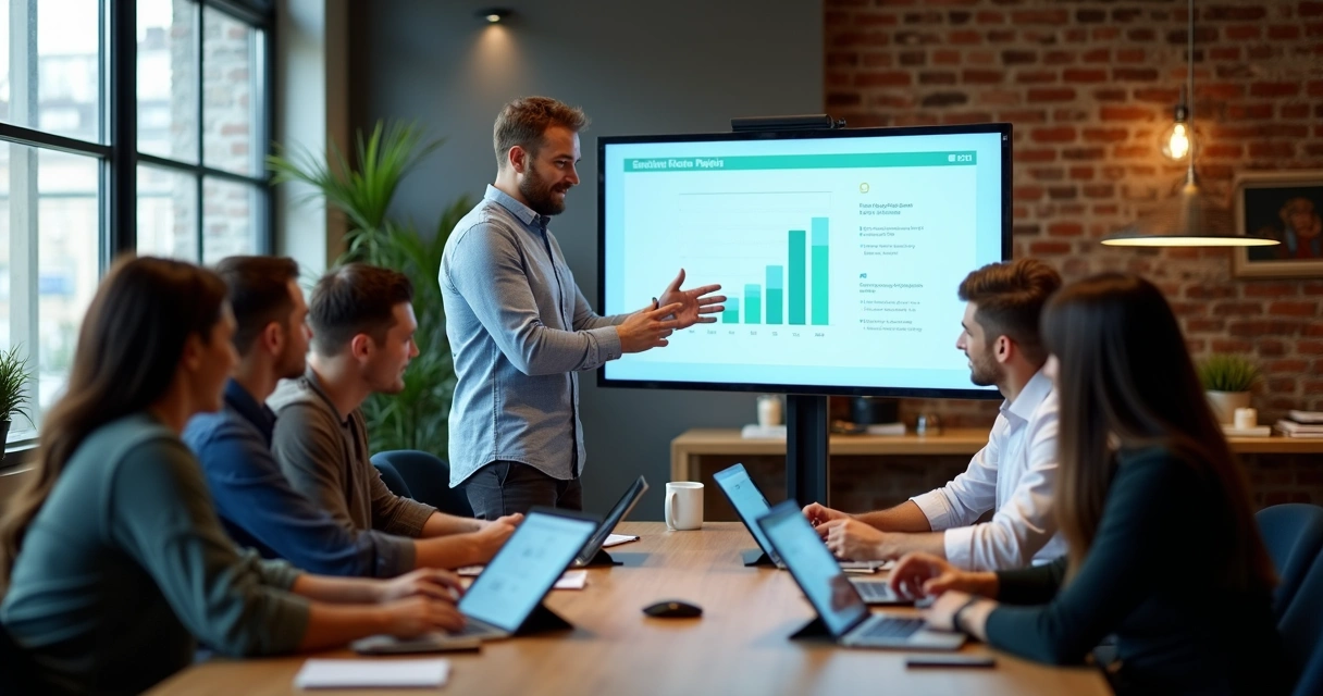 Treinamento prático sobre digitalização com equipe de vendas 