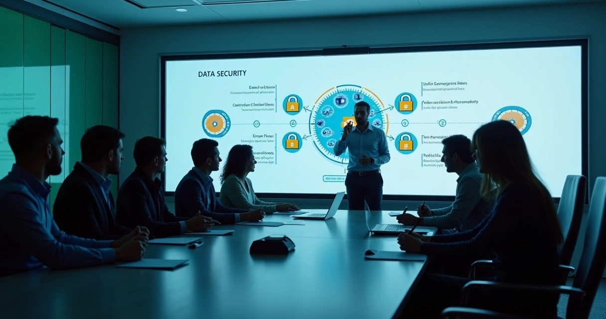 Treinamento de equipe em sala de reunião moderna 