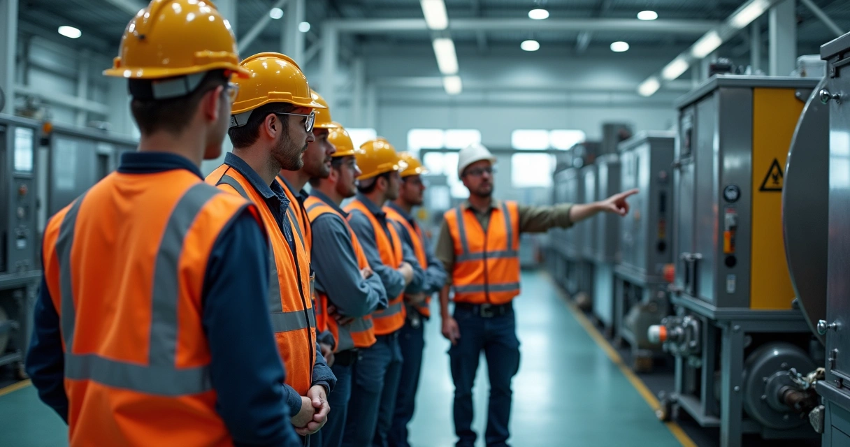Treinamento prático de segurança em ambiente industrial
