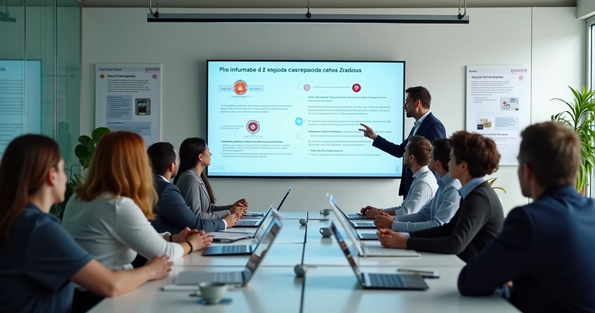 Equipe de funcionários em treinamento de segurança ocupacional na empresa 