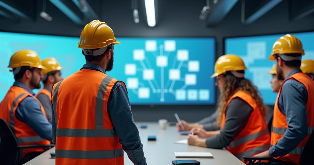 Funcionários participando de treinamento SST com equipamentos de segurança 