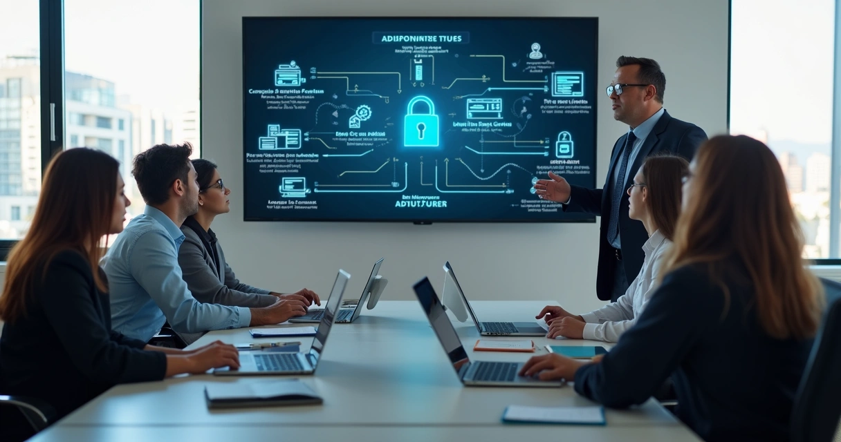 Pessoas em treinamento de segurança digital 