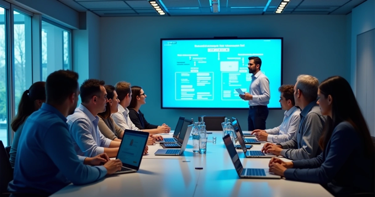 Equipe de TI em treinamento sobre XDR
