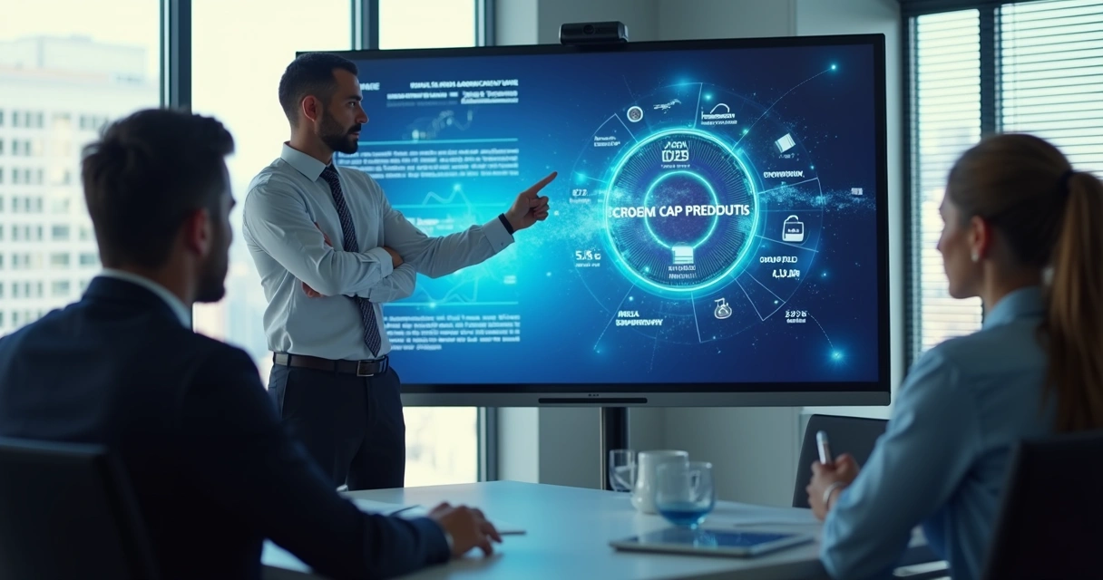 Time comercial recebendo treinamento sobre uso de dados para vendas 