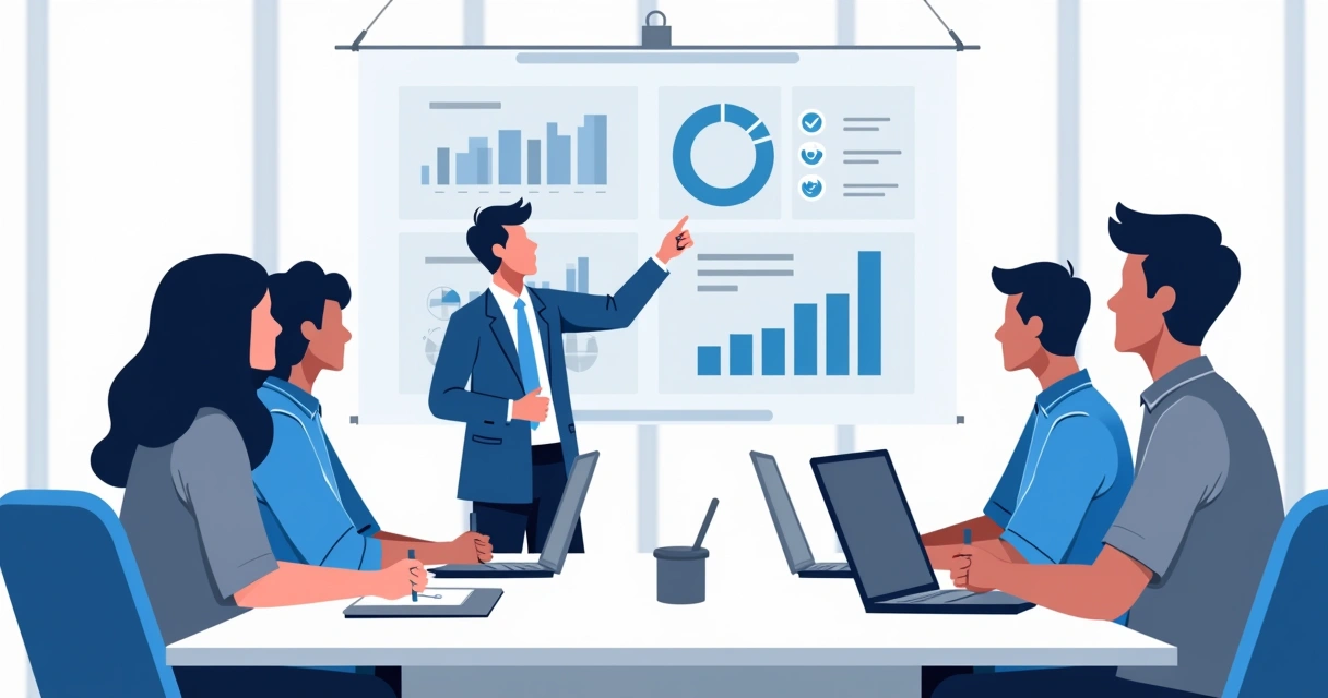 Equipe assistindo treinamento sobre produtos de seguros 