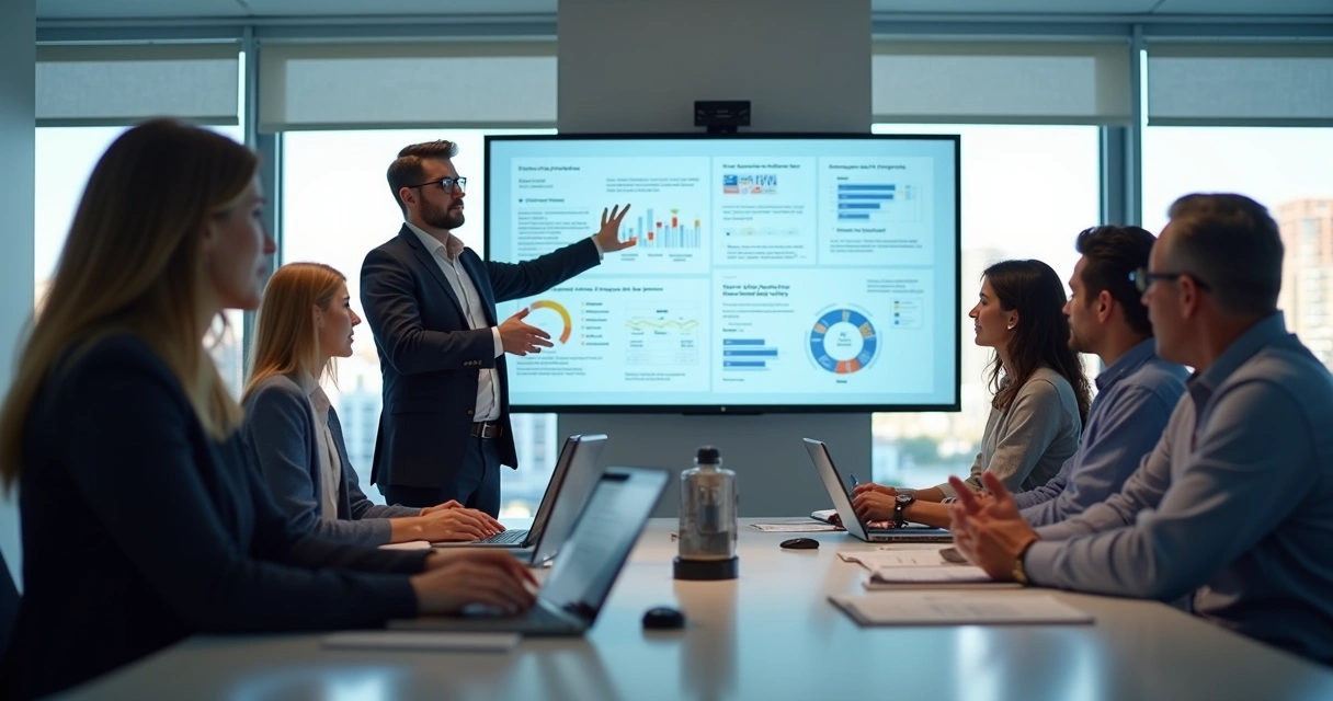 Colaboradores participando de treinamento tecnológico 