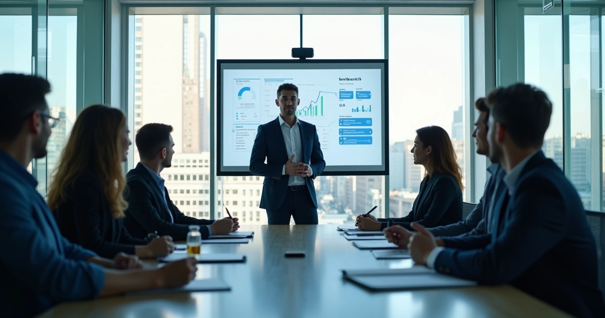 Líder aplicando treinamento para equipe de vendas 