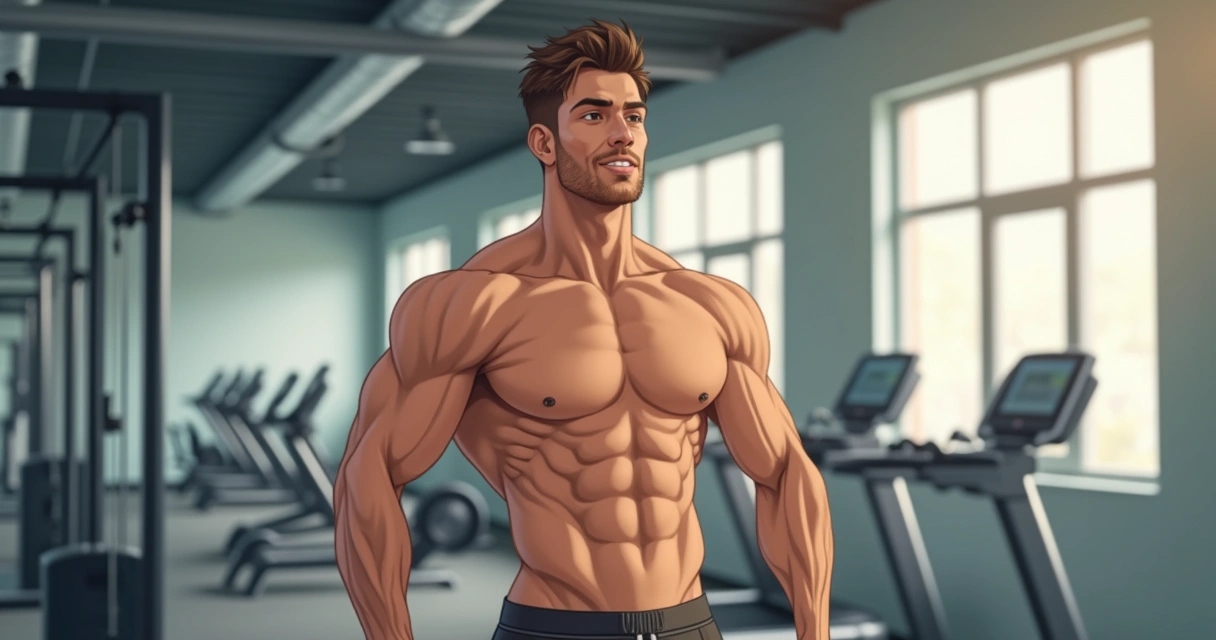 Homem sorridente usando roupa esportiva confortável em academia