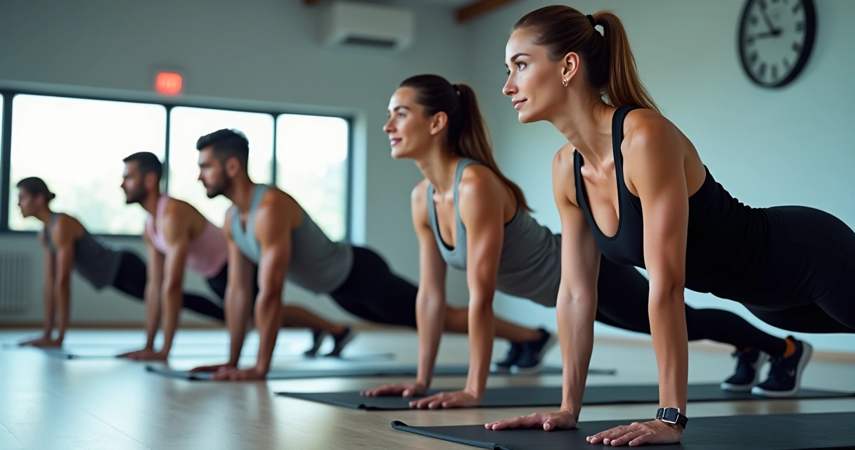 Grupo realizando treino funcional em academia de Natal 