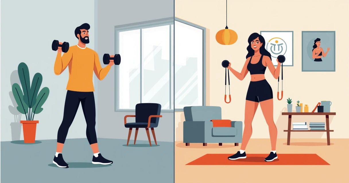 Treino personalizado em academia e em casa com aparelhos e acessórios 