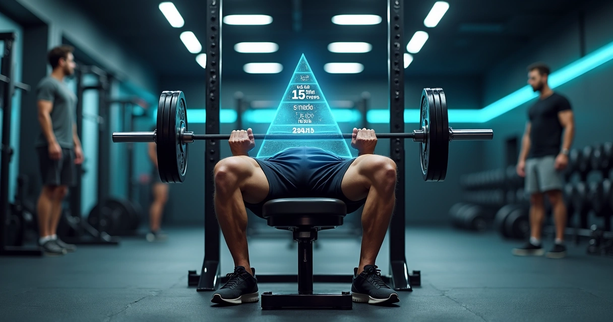 Homem ajustando anilha para treino de musculação em pirâmide na academia 