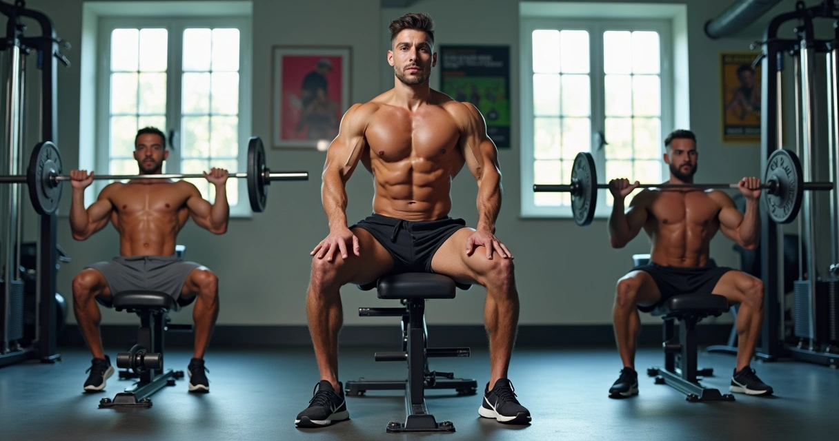 Homem realizando treino PPL na academia 