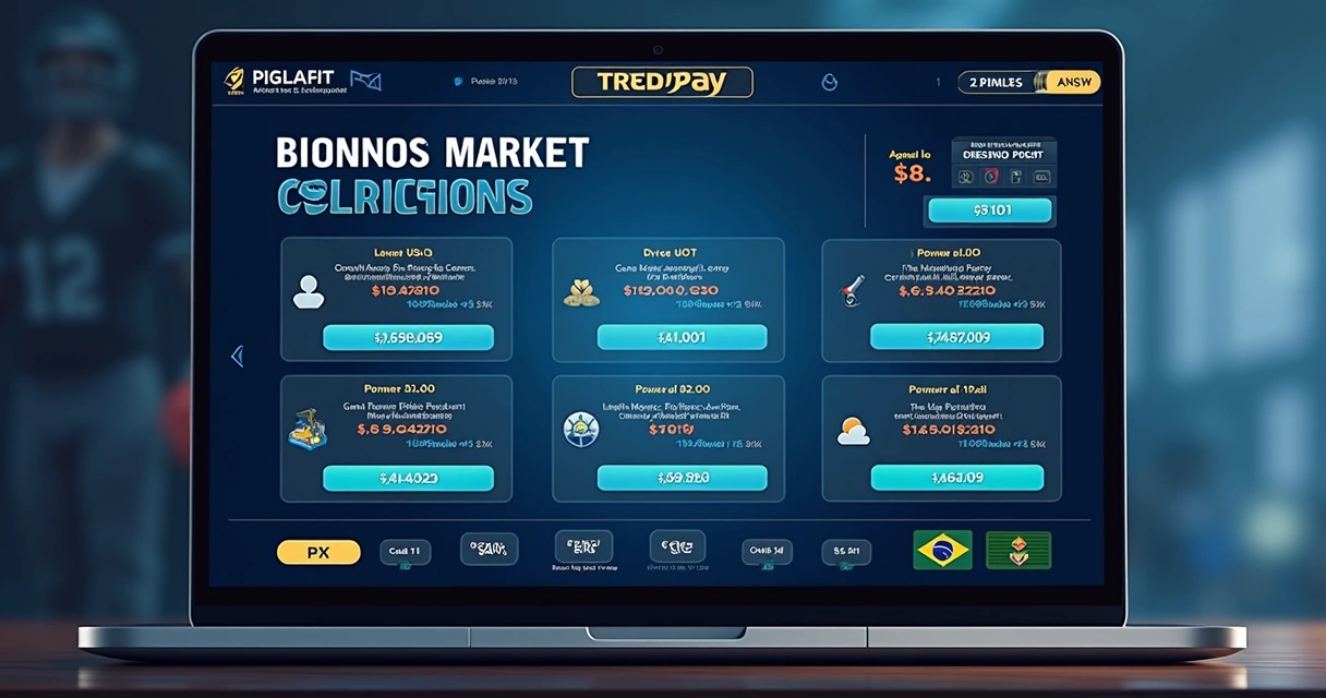 Interface gráfica da TrendPlay com perguntas do mercado em tela 