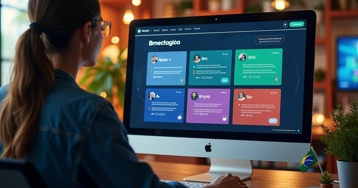 Interface de plataforma de previsões brasileira com temas variados
