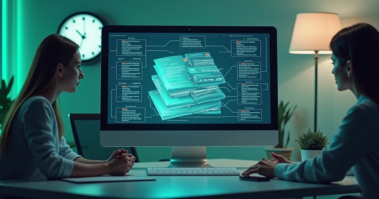 Triagem automatizada de currículos digitais em uma tela de computador 