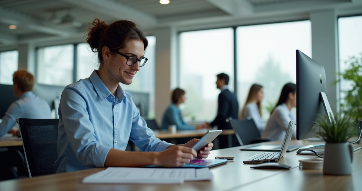 Colaborador de empresa fazendo triagem nutricional digital 