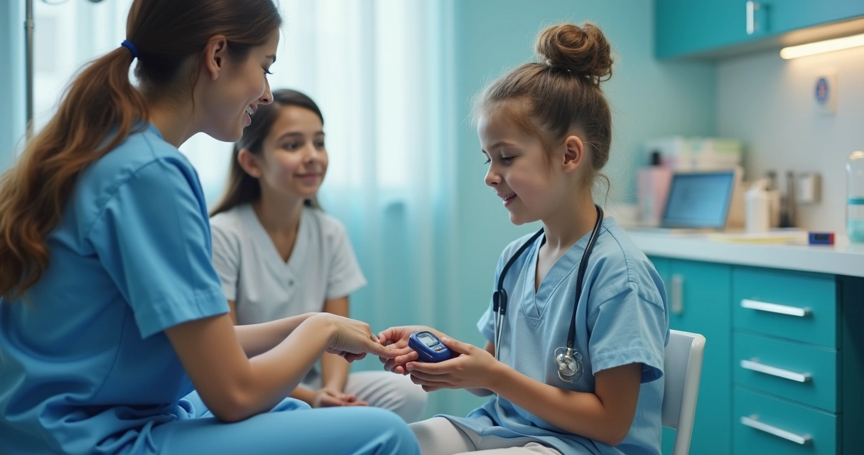 Profissional avaliando criança em triagem pediátrica