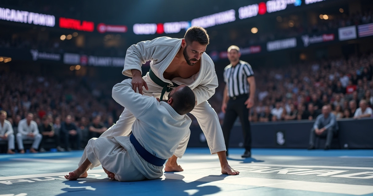 Triangle choke applied during competition match