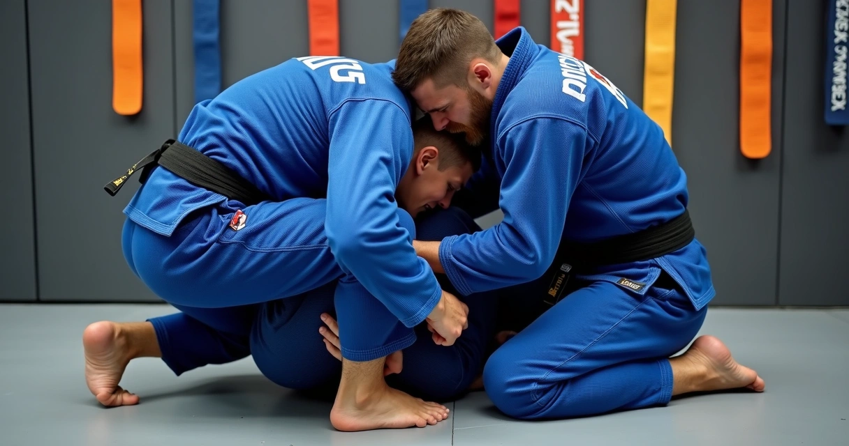 Triangle choke elements, hips raised, pulling down head