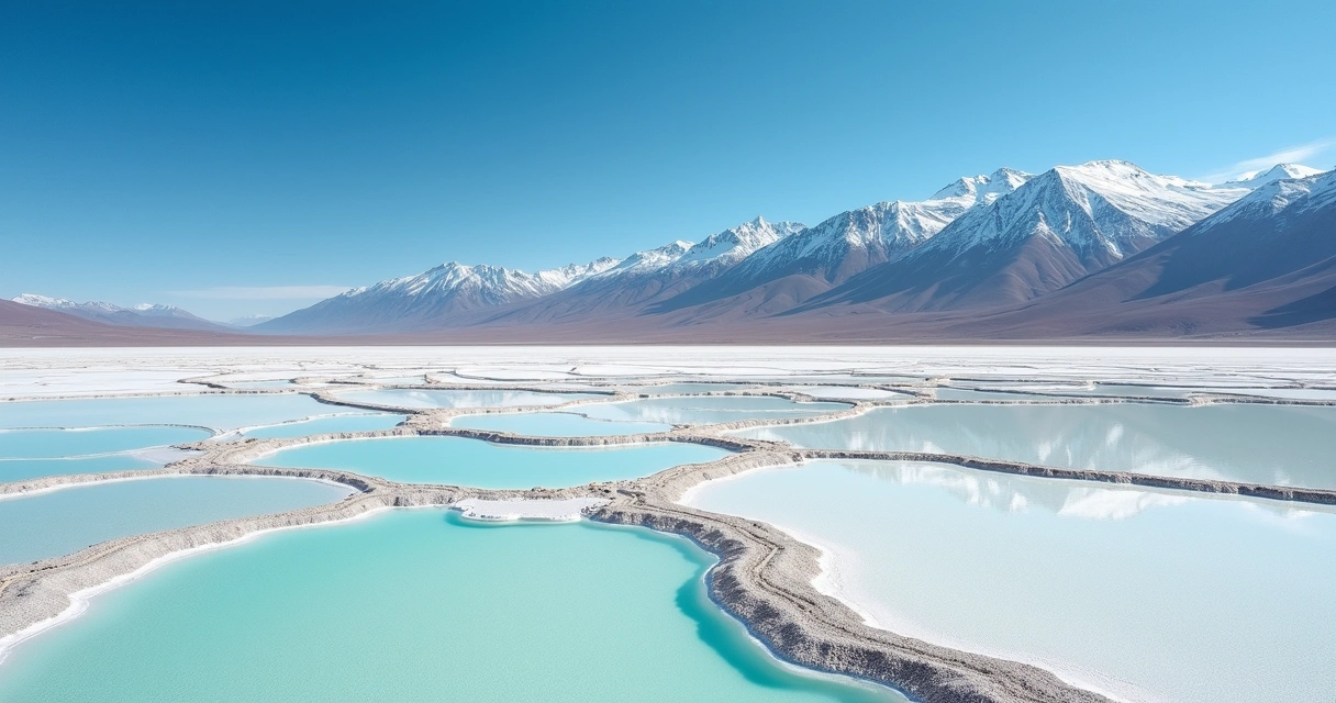 Vista panorâmica do salar no triângulo do lítio 