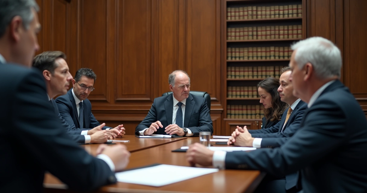 Audiência em tribunal sobre casos médicos 