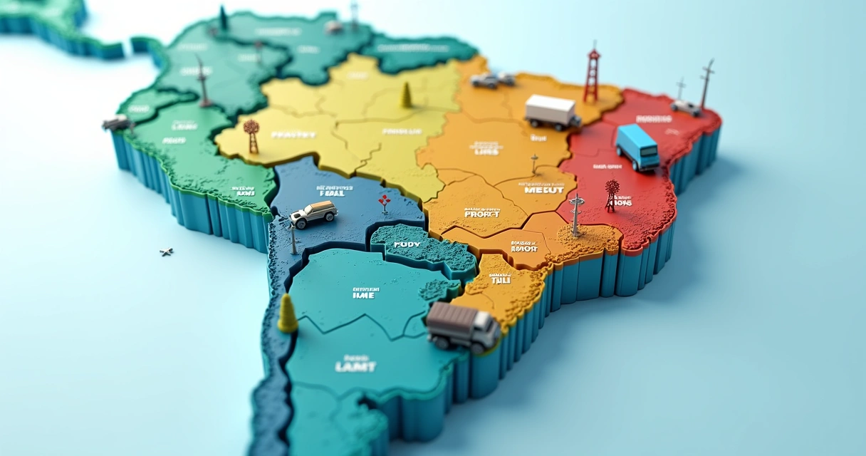Mapa do Brasil com variação de alíquotas estaduais de ICMS 