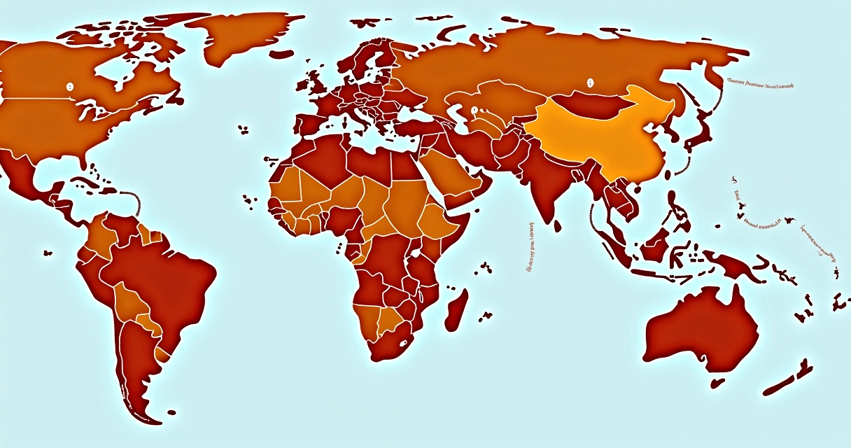 Mapa esquemático de tributação de renda mundial 