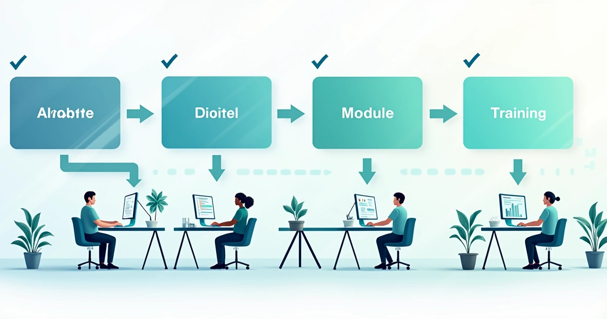 Fluxo visual de uma trilha de treinamento digital auditável 