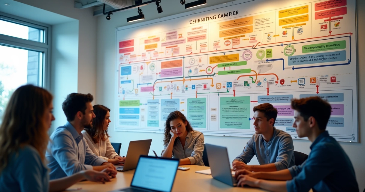 Mapa visual de trilha de carreira em tecnologia 