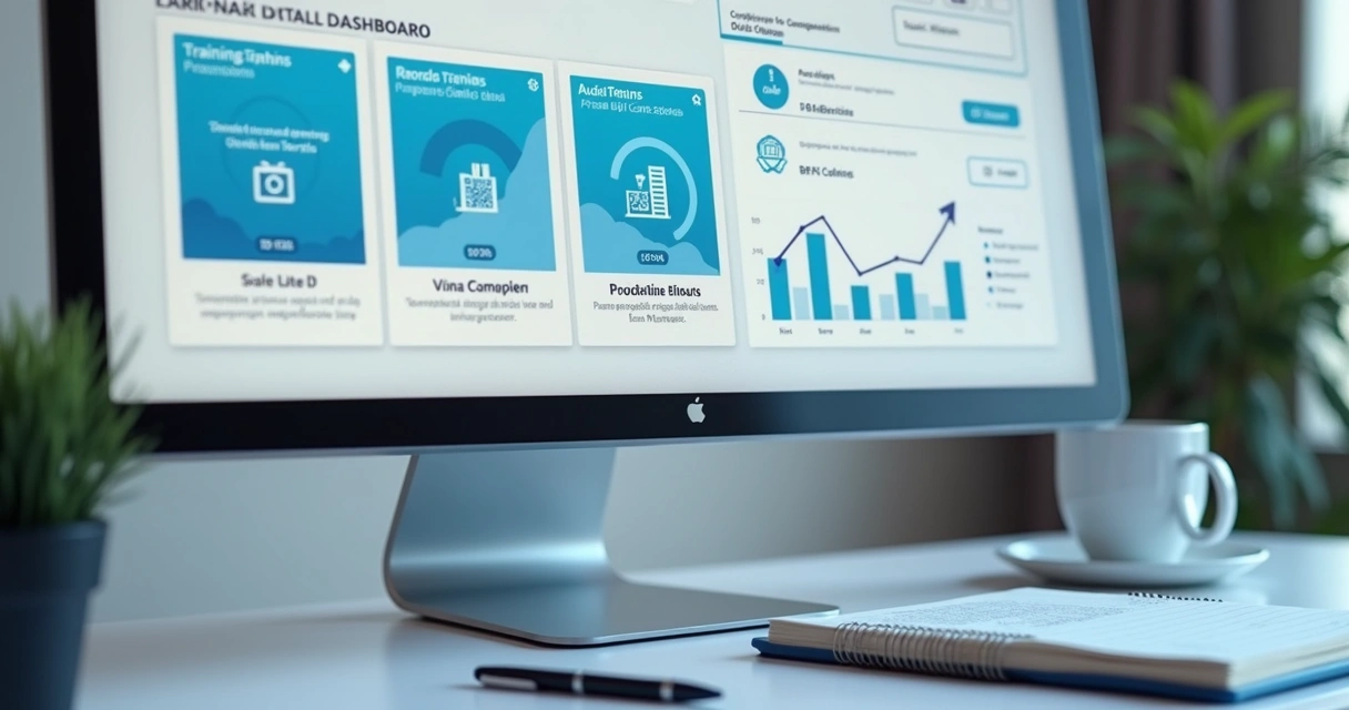 Painel com trilhas por função e registros de treinamento