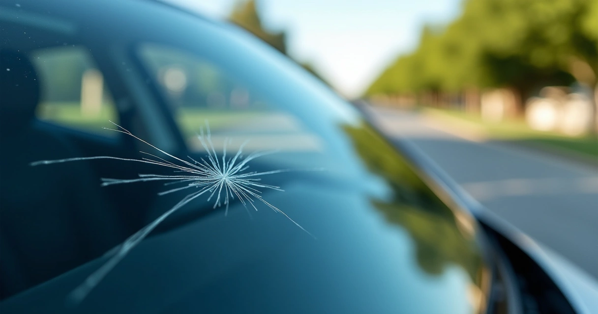 Trinca se expandindo em um para-brisa de carro