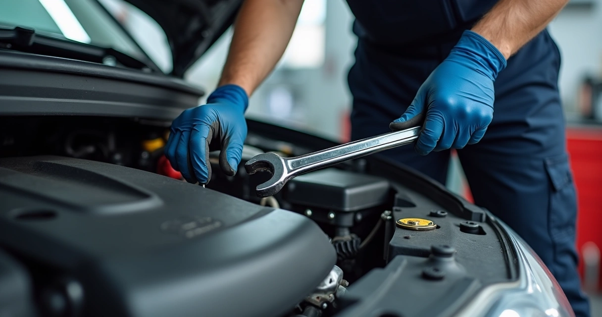 Mecânico trocando coxim do motor 