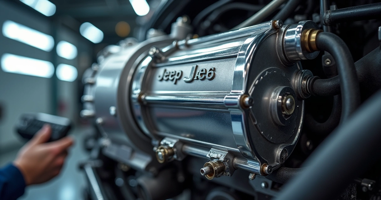 Detalhe do trocador de calor do câmbio automático Jeep Compass