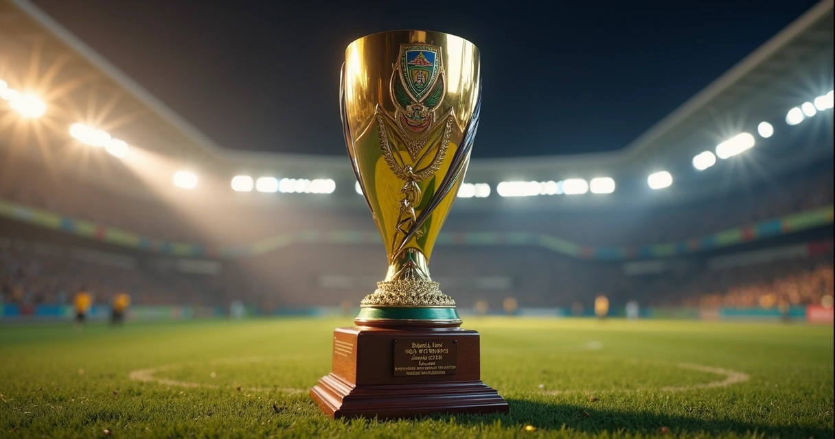 Troféu de campeonato com design exclusivo em pedestal de madeira nobre 