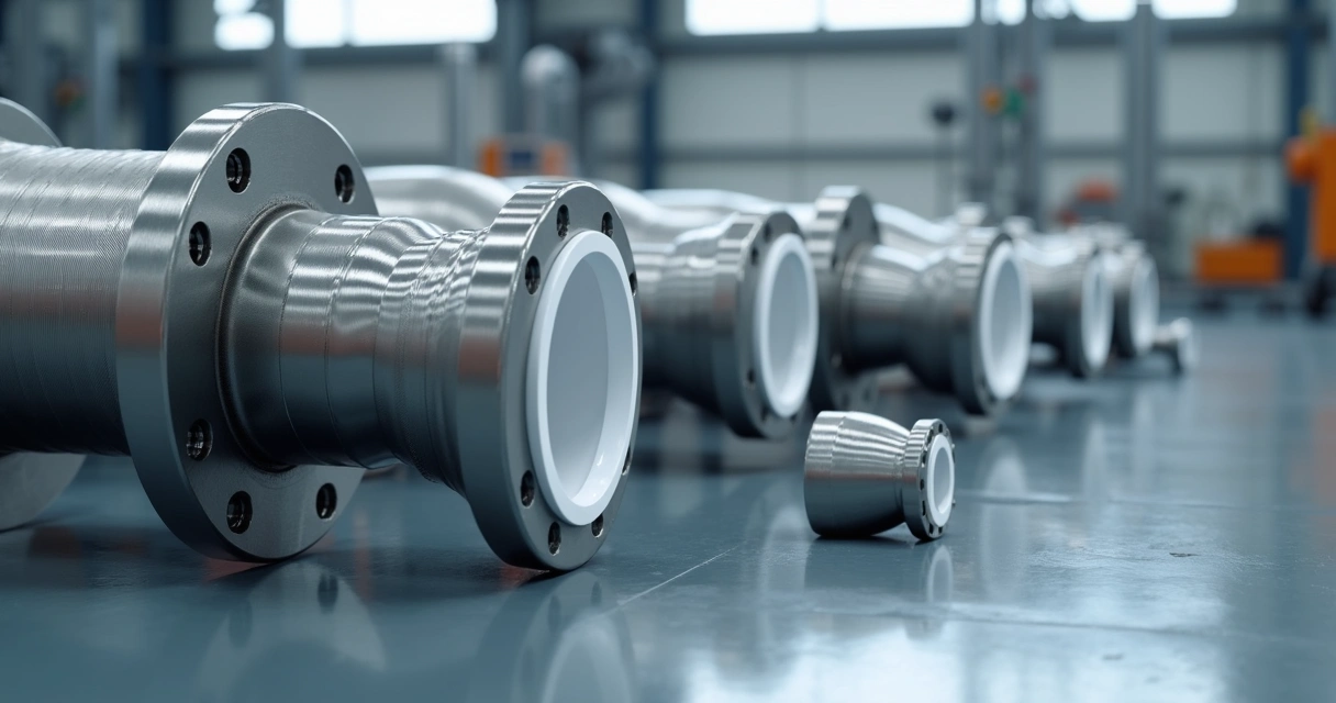 Tubos curvados de aço com revestimento em PTFE e conexões especiais 