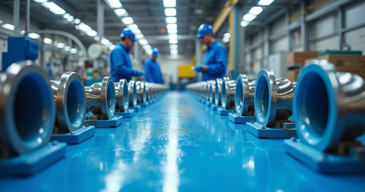 Tubos com revestimento de Teflon em ambiente industrial 