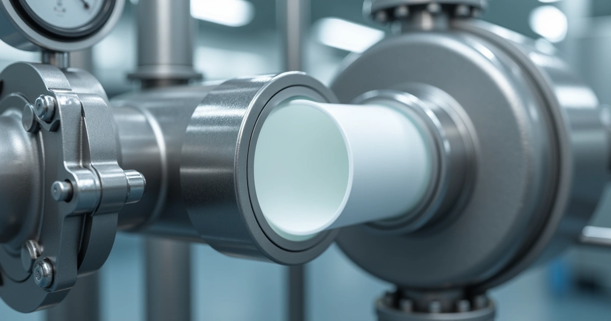 Tubos e revestimento em PTFE em ambiente industrial 