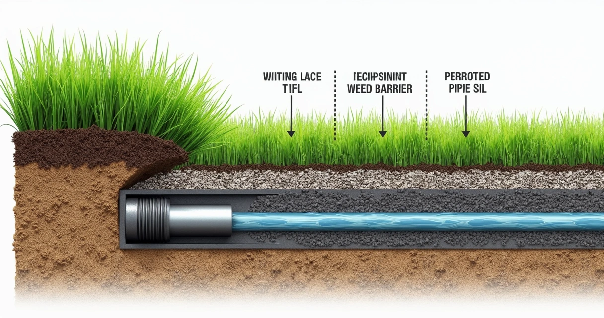 Cross-section drawing of artificial turf drainage layers in Florida