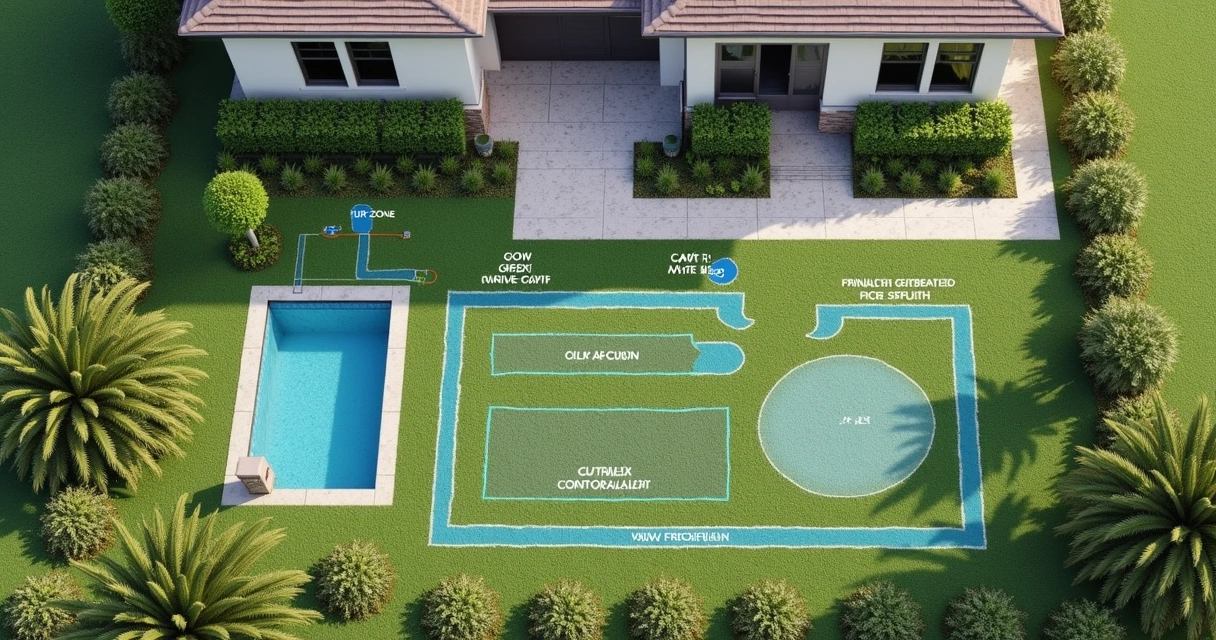 Diagram of low-voltage turf irrigation system components 