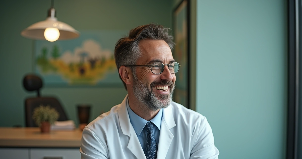 Turista estrangeiro sorrindo em clínica odontológica no Brasil