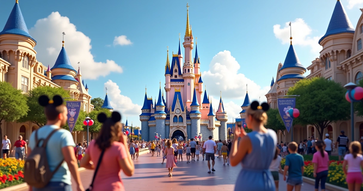 Turistas tirando fotos do Castelo da Cinderela reformado em 2026 